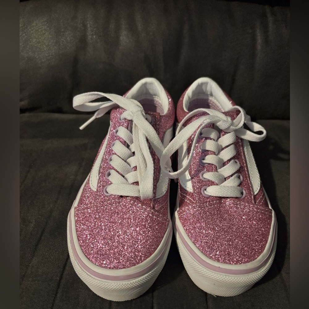 Sparkly Pink Kids Vans Sneakers